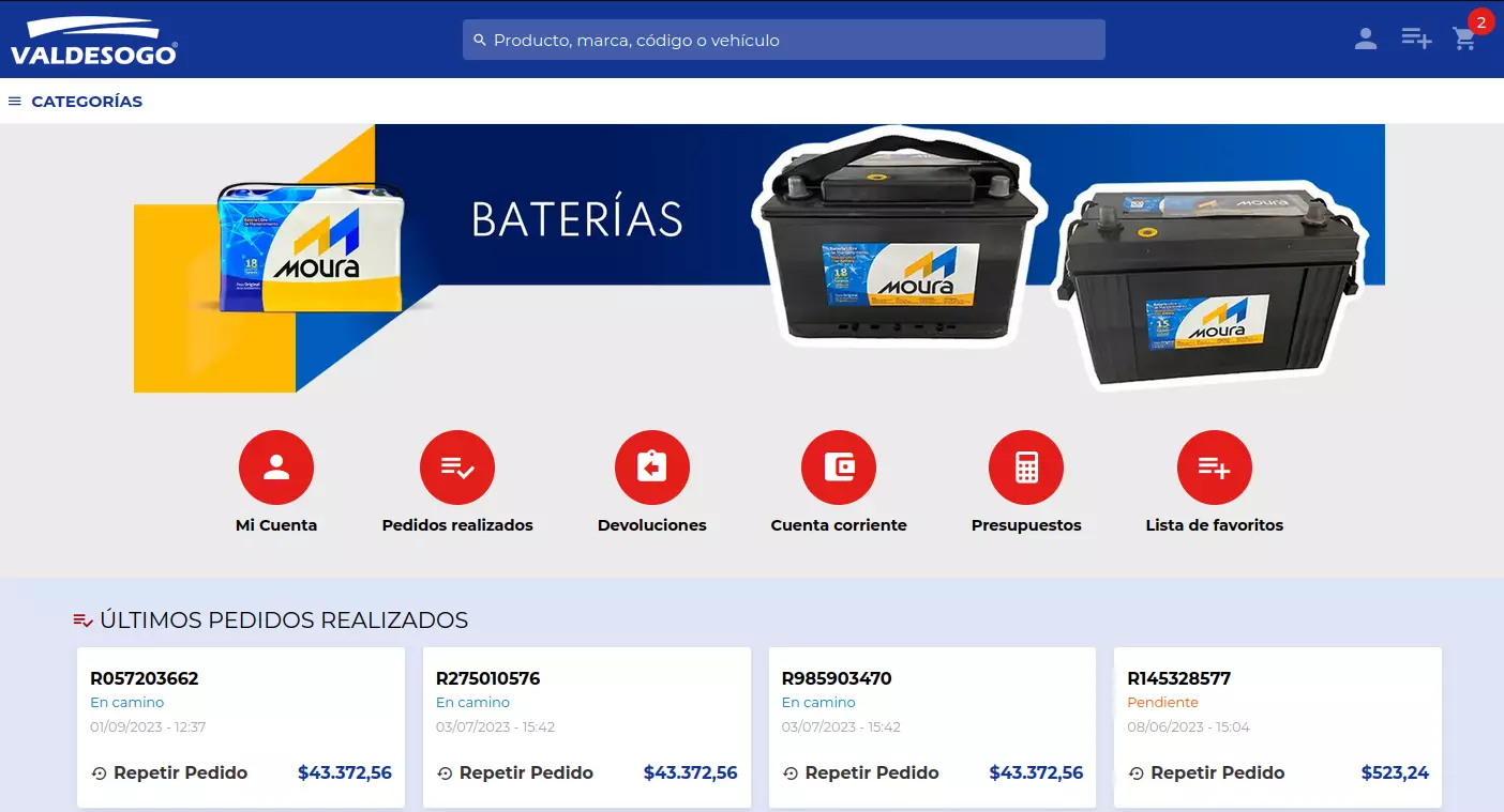 Lanzamiento portal de autopartes B2b Valdesogo
