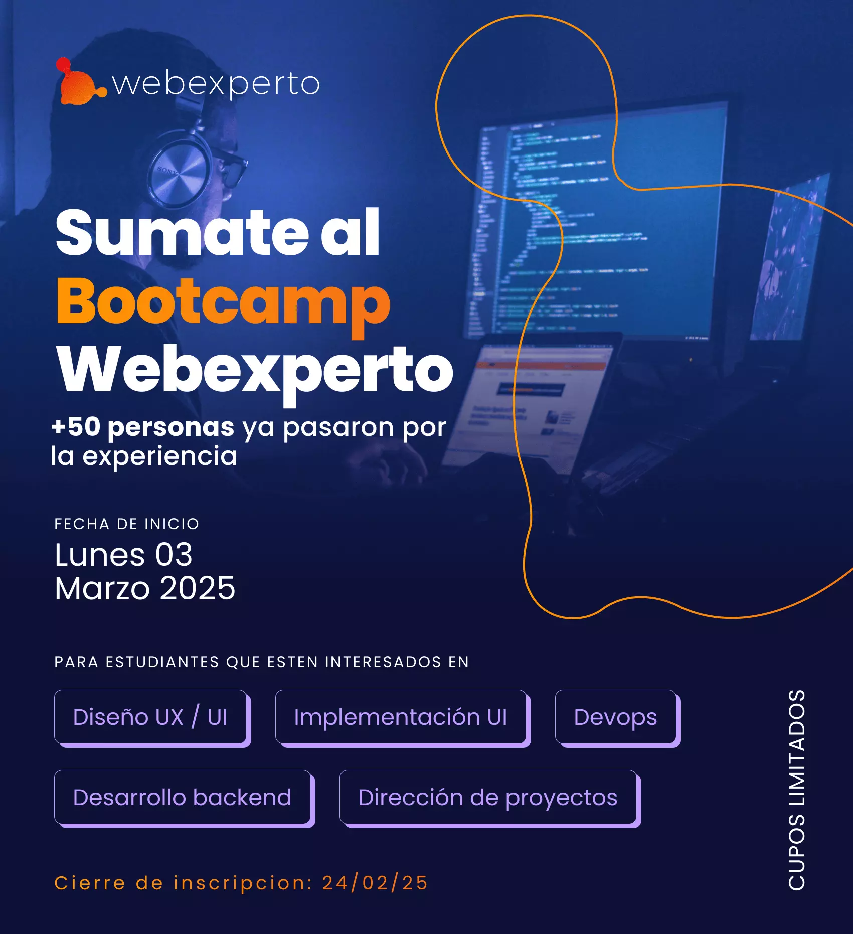 ¡Impulsa tu carrera! ya está abierta la inscripción para un nuevo Bootcamp Webexperto 2025